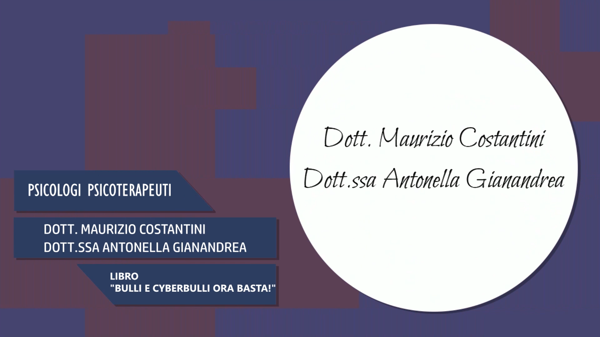 Intervista al Dott. Maurizio Costantini e alla Dott.ssa Antonella Gianandrea – Bulli e Cyberbulli Ora Basta!